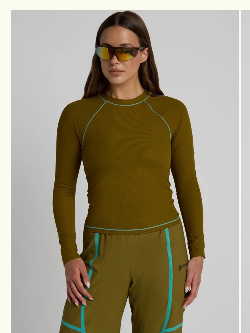 SENIQ Oasis UV Protect Long Sleeve Top in Color Matcha Size XL